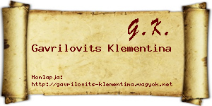 Gavrilovits Klementina névjegykártya